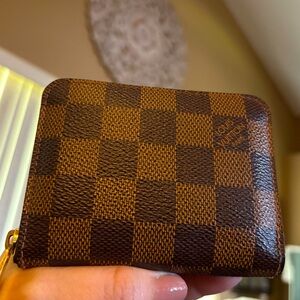 Louis Vuitton Damier Ebene Checkered Zippy Coin Purse